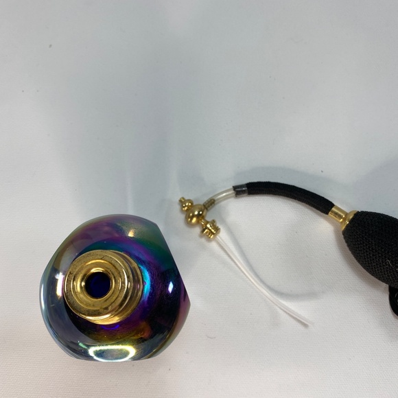 Vtg Royal Limited Cobalt Crystal Perfume Atomizer Bottle Iridescence Tassel - Picture 16 of 16